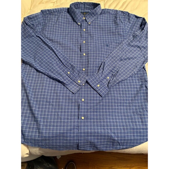 Ralph Lauren Performance Button Down Shirt 2XLT Blue Plaid Lightweight - Picture 8 of 9